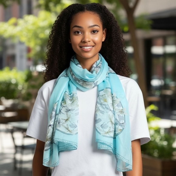 100% Silk Dragonfly Scarf – 24” x 67” NWT - Picture 1 of 7